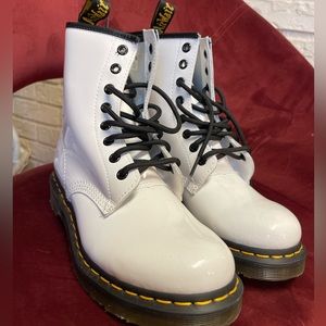Brand new white shiny dr martens